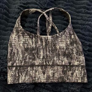 lululemon athletica Black and White Patterned Crop Top